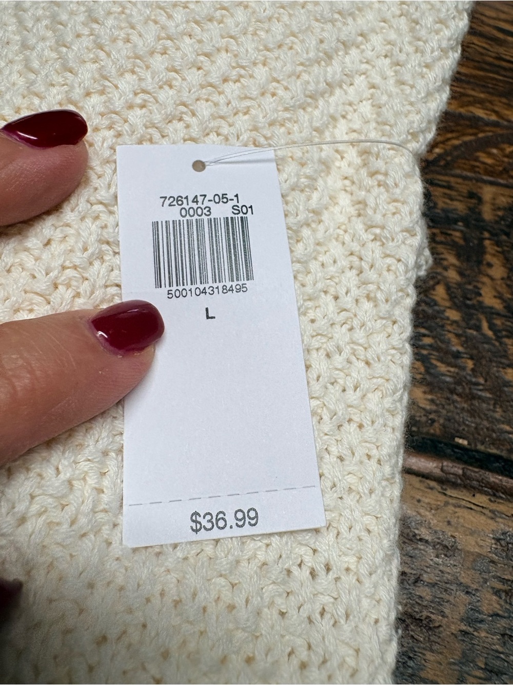Old Navy Cream Ivory Textured Knit Longline Crewneck Tunic Sweater Large NWT - Picture 16 of 16